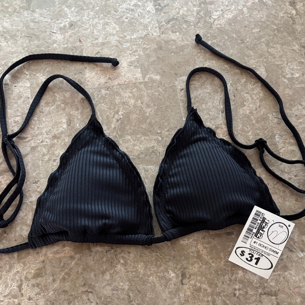 Black Triangle Bikini Top